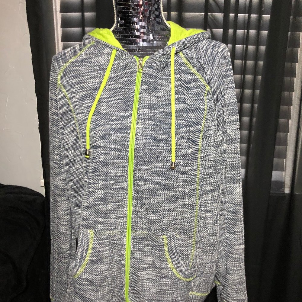 Ashley Sport 22/24 Gray White/Lime Zip Up Jacket